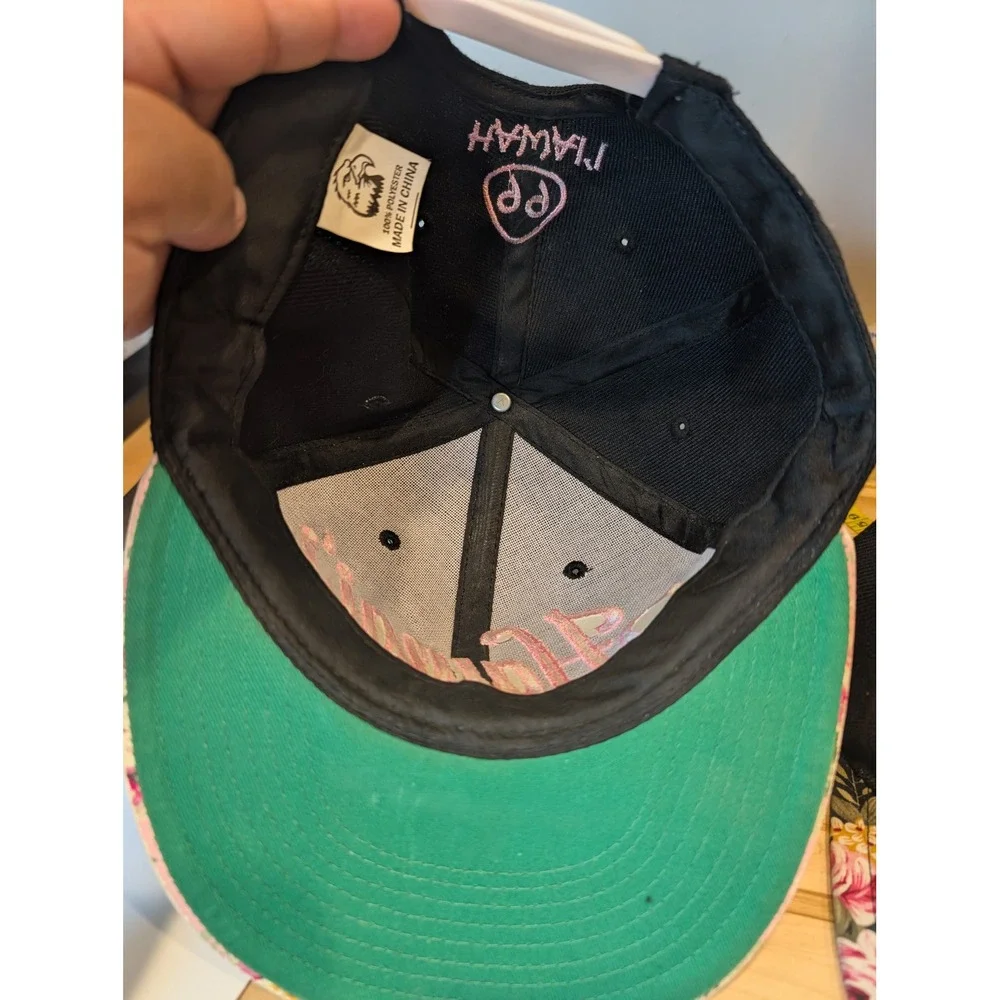 Hawaii‎ Black Floral Baseball Cap Snapback Pink Embroidery 99